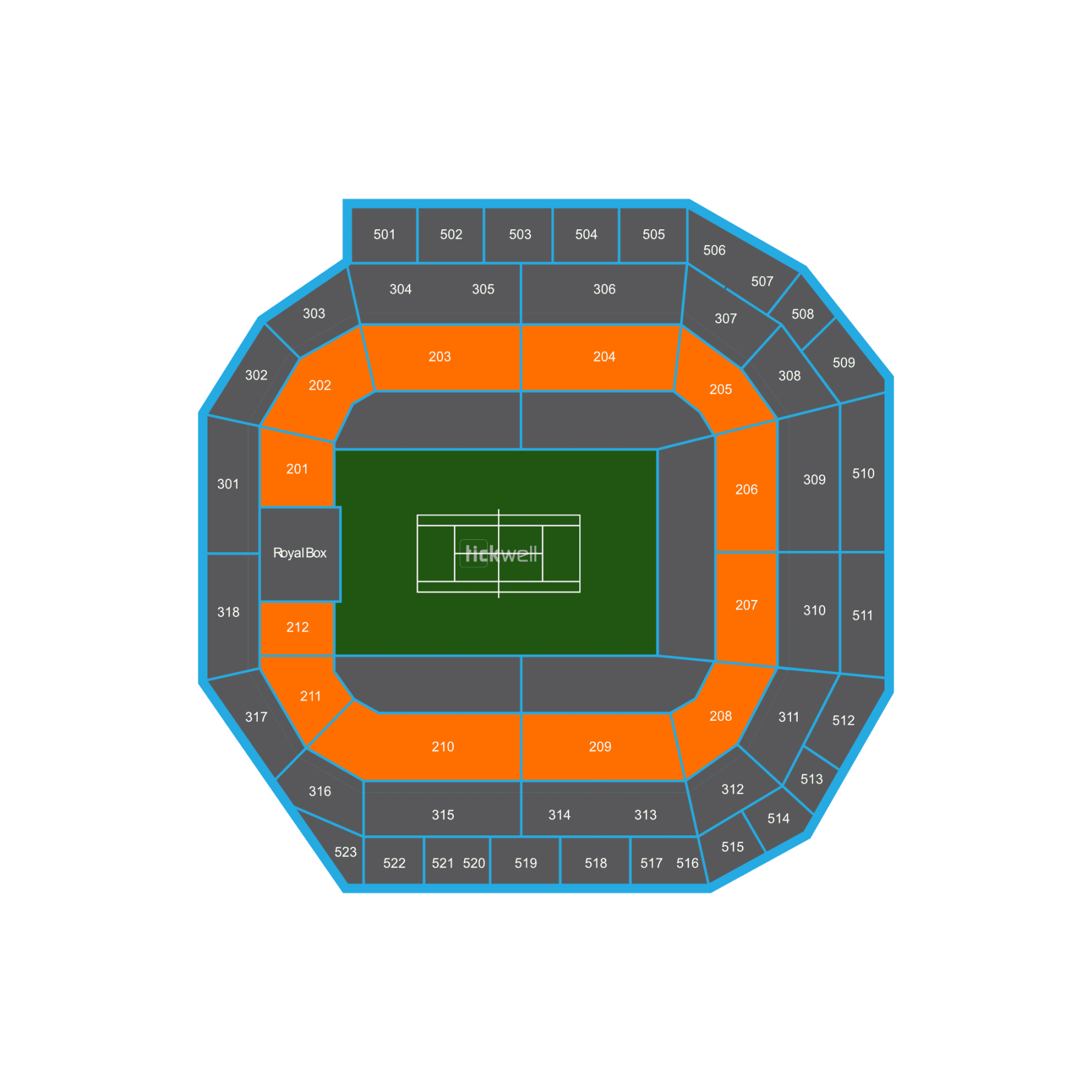 Centre Court Debenture Seat 200 Level - 2 seats together