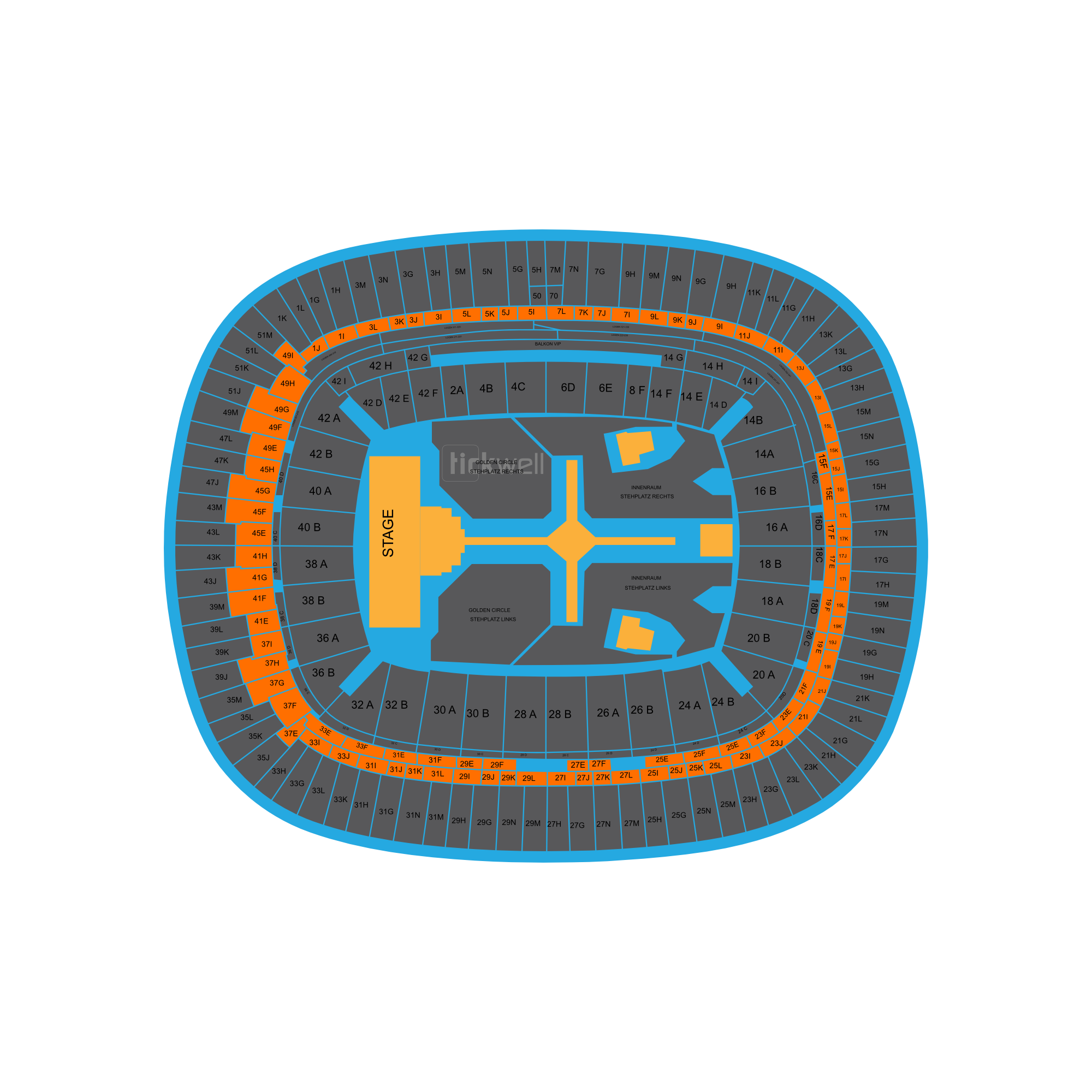 Sitzplatz Mittelrang