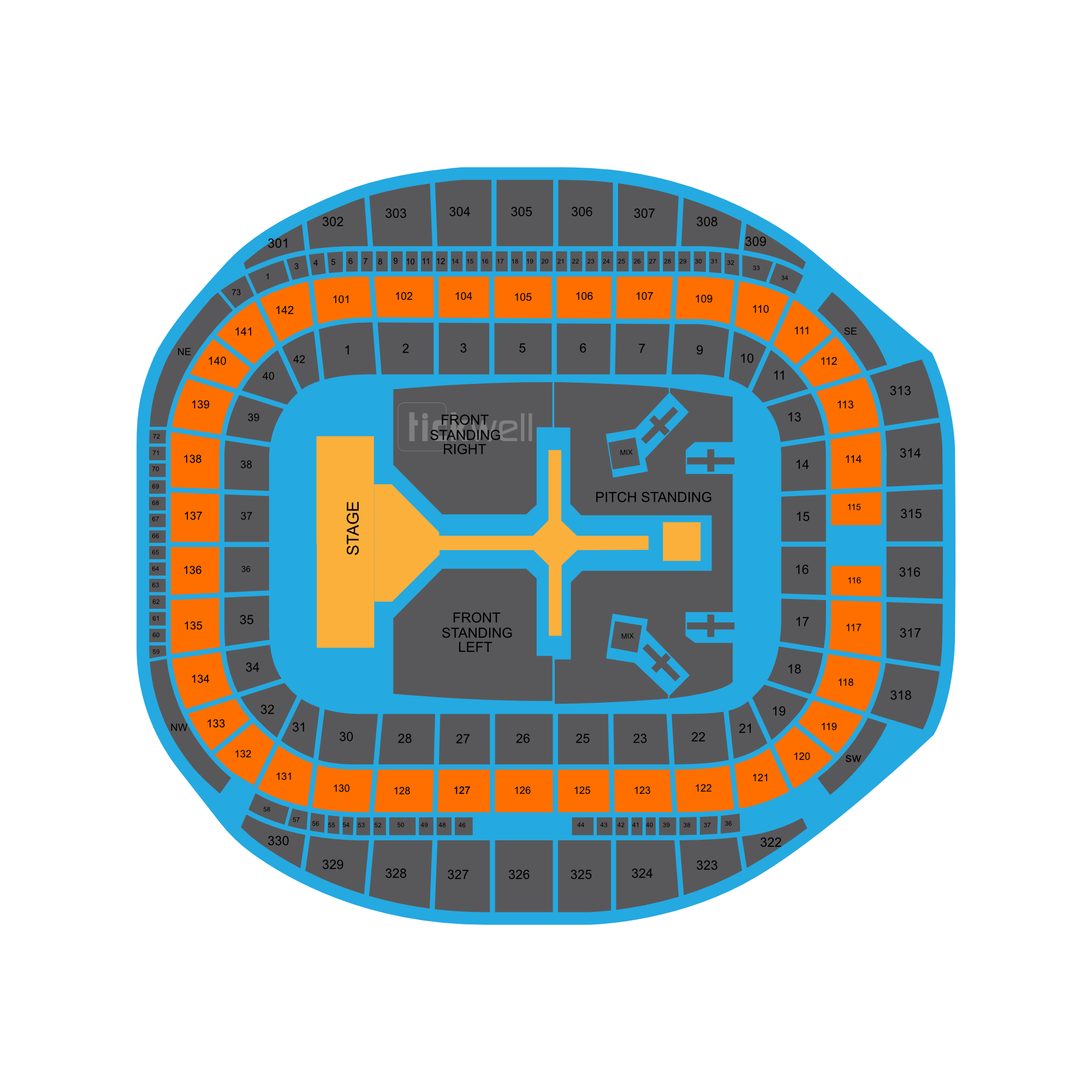 Sitzplatz Mittelrang