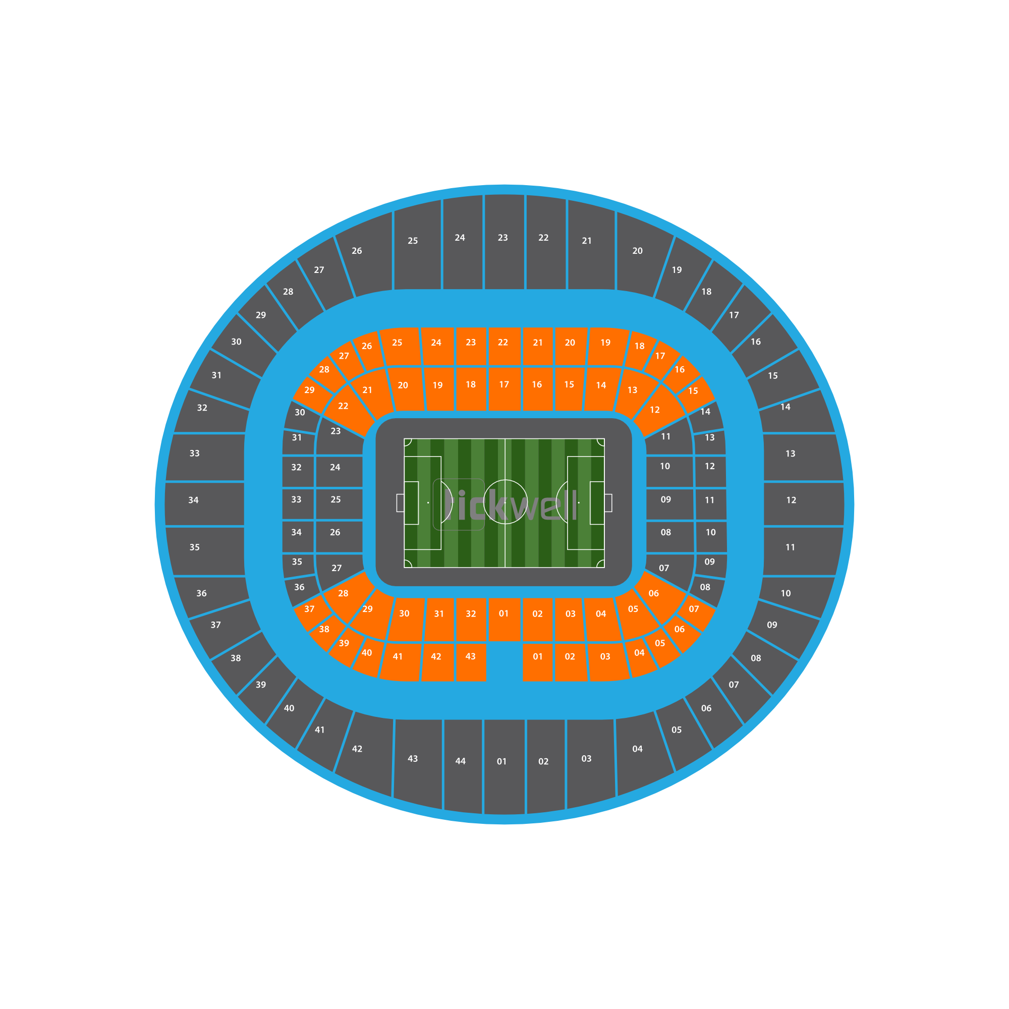 Sitzplatz Gerade Mittel-/Unterrang