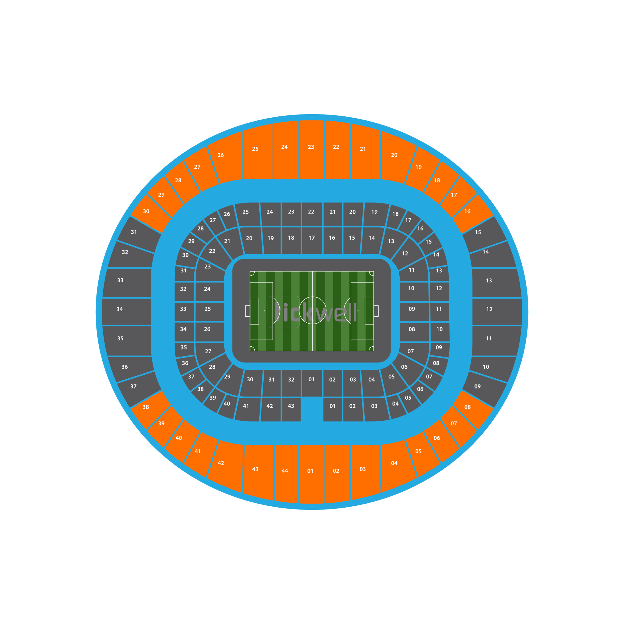 Sitzplatz Gerade Oberrang