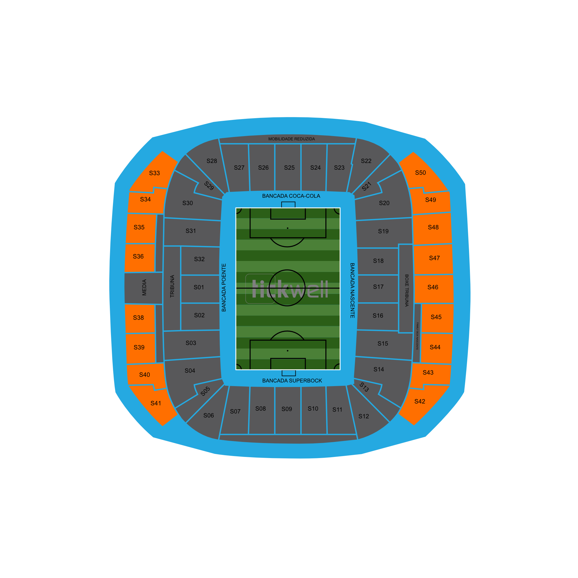 Sitzplatz Gerade Oberrang