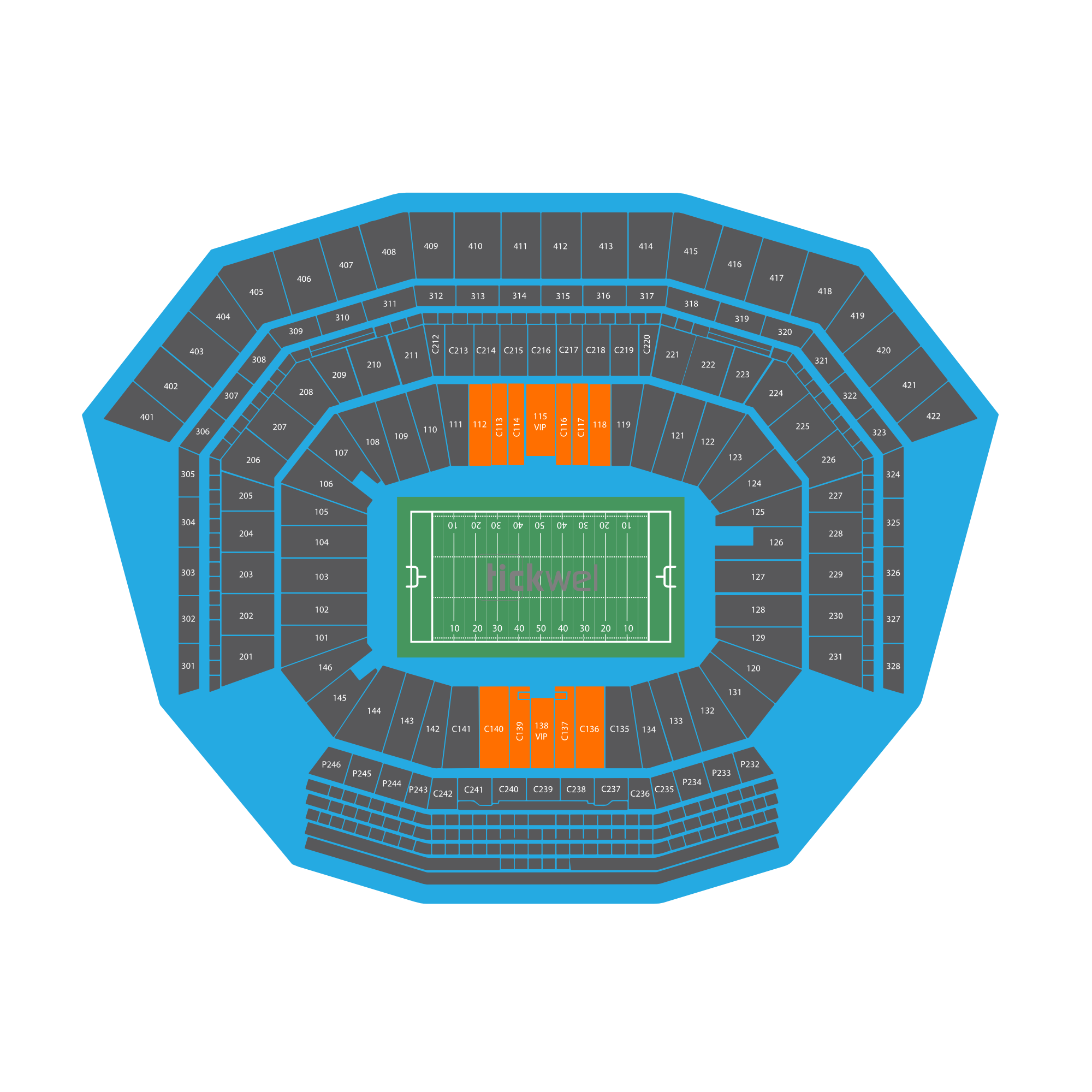 100 Level Premium Sideline